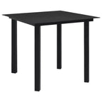 vidaXL Ensemble de salle à manger noir Verre, Acier thermolaqué, Rotin synthétique creux