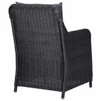 vidaXL Dining Set Black, Dark Gray Solid acacia wood Large