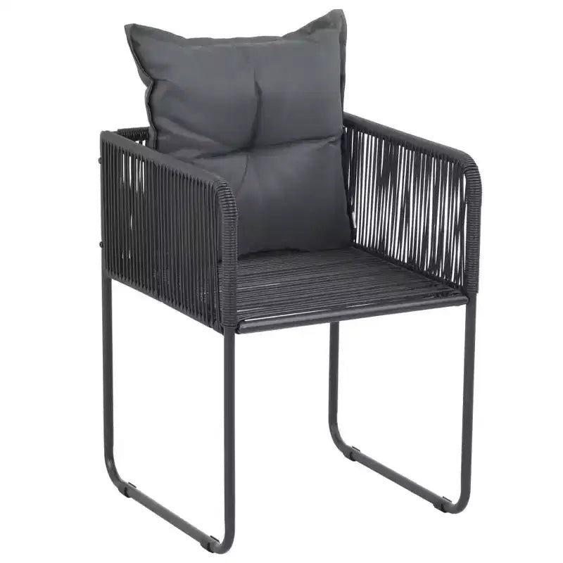 vidaXL Dining Set Black PVC rattan Medium Durable Dining Set Square