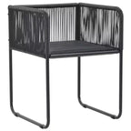 vidaXL Dining Set Black PVC rattan Medium Durable Dining Set Square