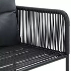 vidaXL Dining Set Black PVC rattan Medium Durable Dining Set Square