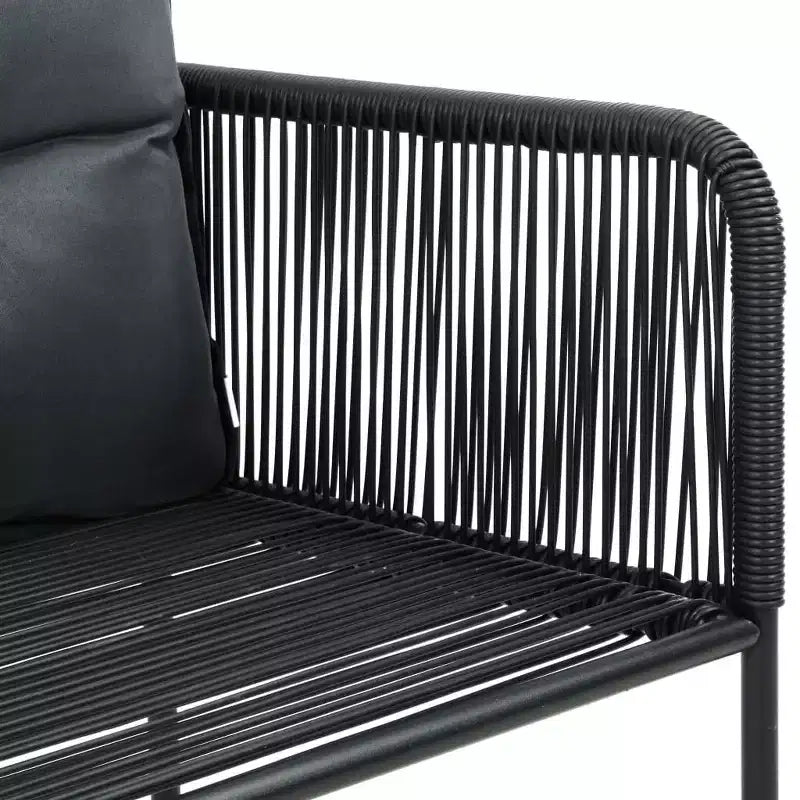 vidaXL Dining Set Black PVC rattan Medium Durable Dining Set Square