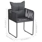 vidaXL Dining Set Black PVC rattan Medium Durable Dining Set Square