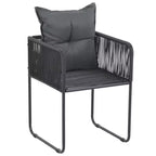vidaXL Dining Set Black PVC Rattan Durable 3 Piece Patio Dining Set