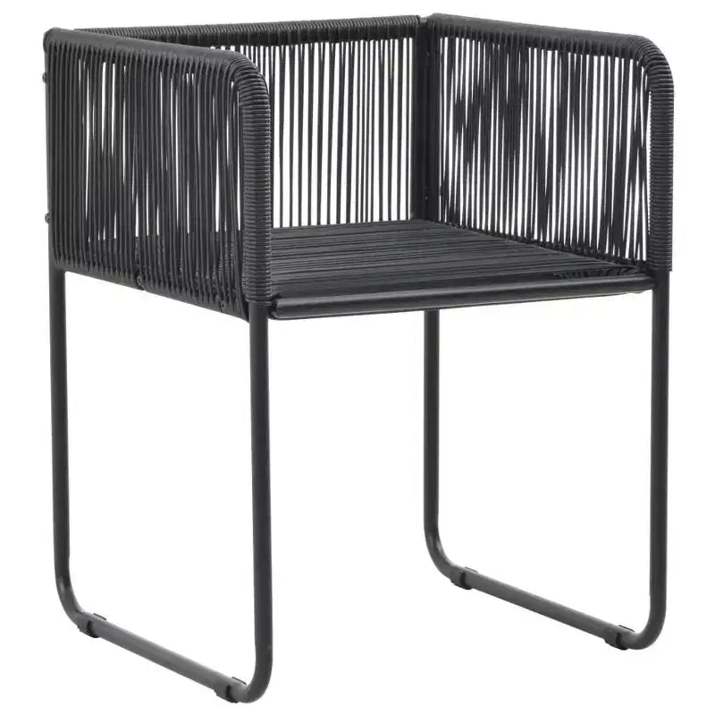 vidaXL Dining Set Black PVC Rattan Durable 3 Piece Patio Dining Set