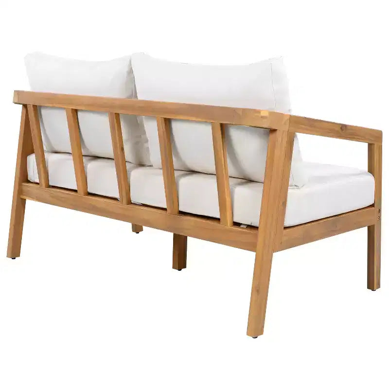 Christopher Knight Home Huoni Modern 4 Piece Acacia Outdoor Seating Set with Slatted Table