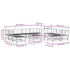 vidaXL Salon de jardin modulaire blanc en pin massif grand format