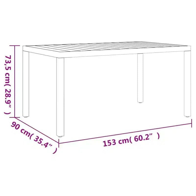 vidaXL Garden Dining Set Black Powder-coated aluminum, WPC, Textilene