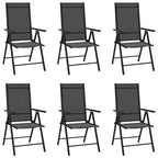 vidaXL Garden Dining Set Black Powder-coated aluminum, WPC, Textilene