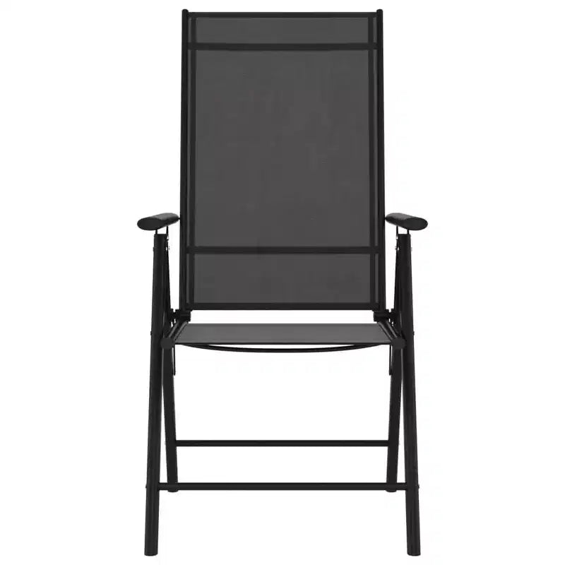 vidaXL Garden Dining Set Black Powder-coated aluminum, WPC, Textilene