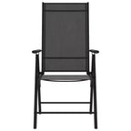vidaXL Garden Dining Set Black Powder-coated aluminum, WPC, Textilene