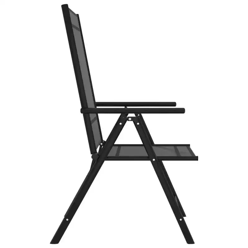 vidaXL Garden Dining Set Black Powder-coated aluminum, WPC, Textilene