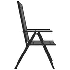 vidaXL Garden Dining Set Black Powder-coated aluminum, WPC, Textilene