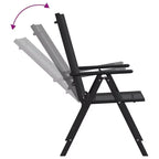 vidaXL Garden Dining Set Black Powder-coated aluminum, WPC, Textilene