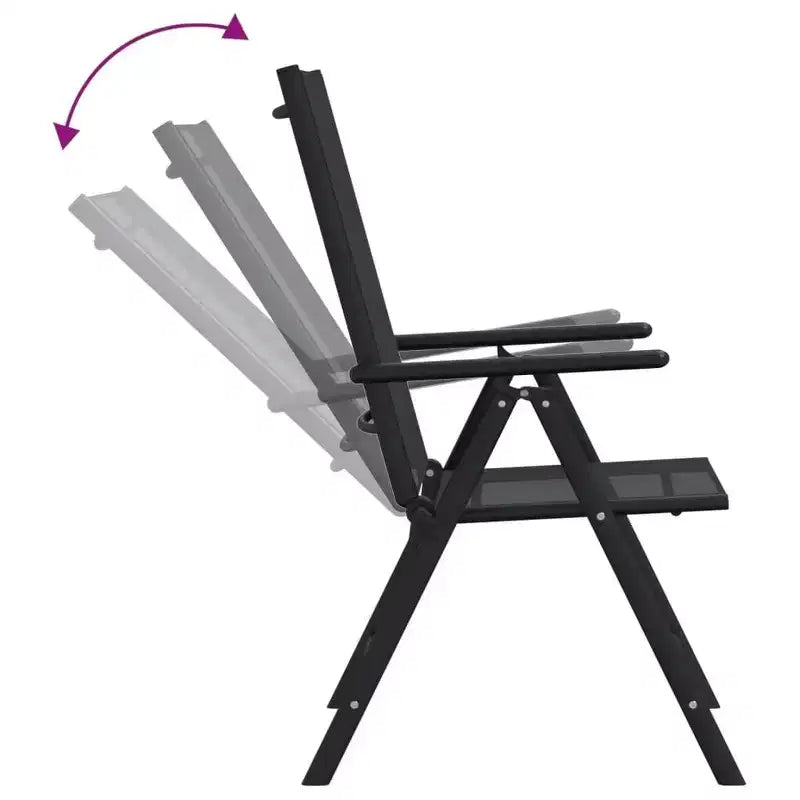 vidaXL Garden Dining Set Black Powder-coated aluminum, WPC, Textilene