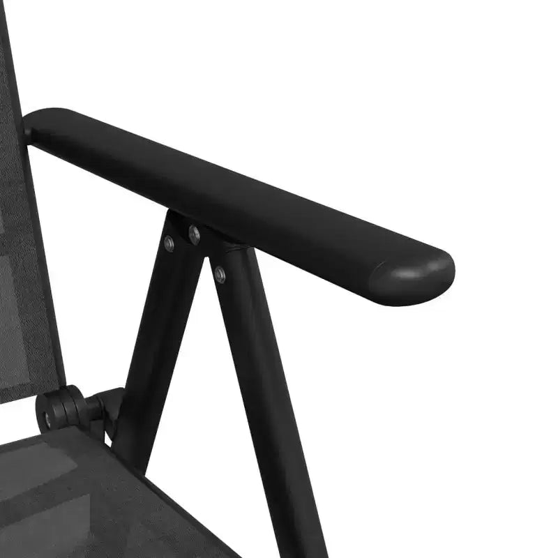 vidaXL Garden Dining Set Black Powder-coated aluminum, WPC, Textilene