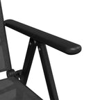 vidaXL Garden Dining Set Black Powder-coated aluminum, WPC, Textilene