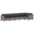 vidaXL Garden Lounge Set Gray PE Rattan Large Modular
