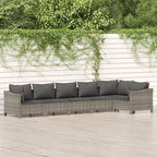 vidaXL Salon de jardin gris résine tressée grand modulable