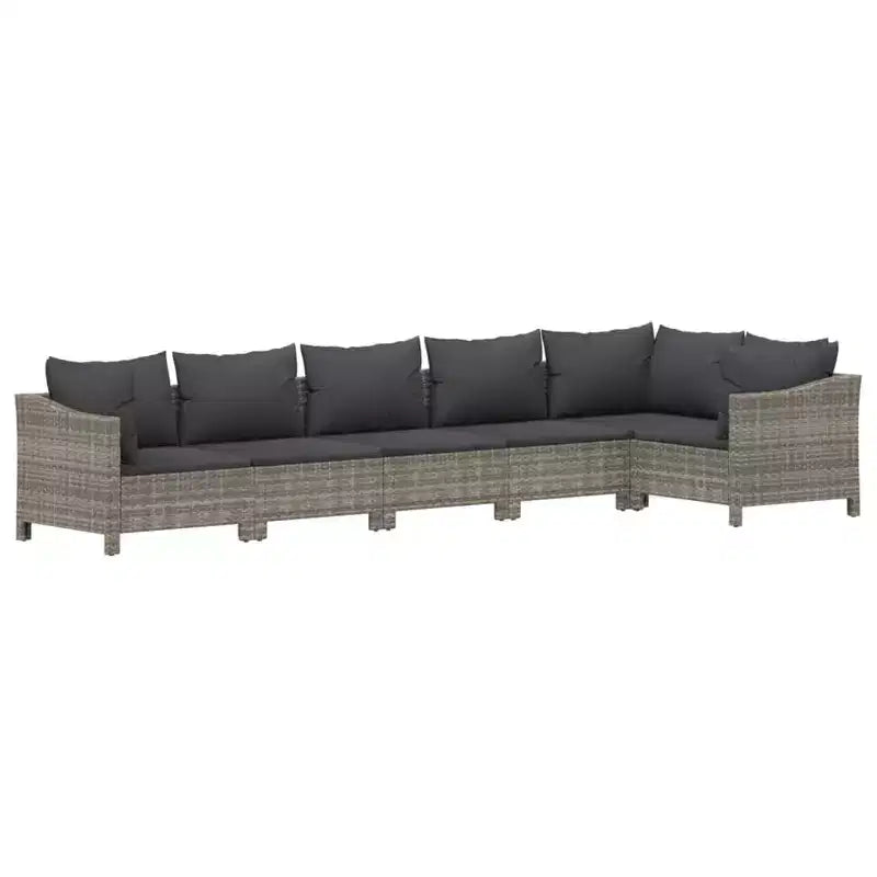 vidaXL Salon de jardin gris résine tressée grand modulable