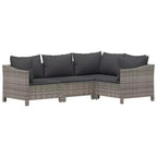 vidaXL Salon de jardin gris résine tressée grand modulable