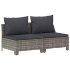 vidaXL Salon de jardin gris résine tressée grand modulable