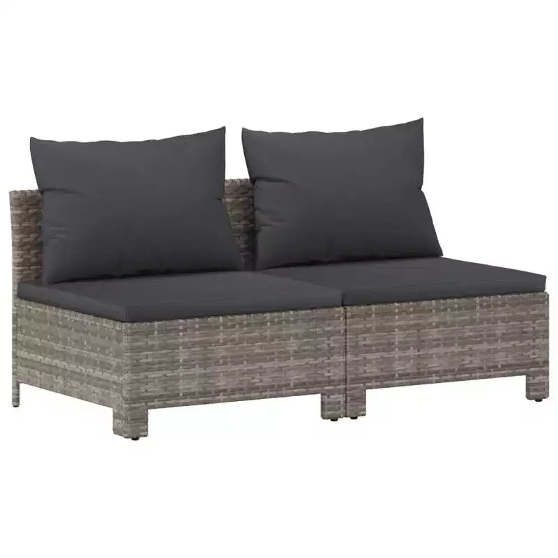vidaXL Salon de jardin gris résine tressée grand modulable