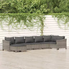 vidaXL Salon de jardin gris en résine tressée et acier thermolaqué Grande taille
