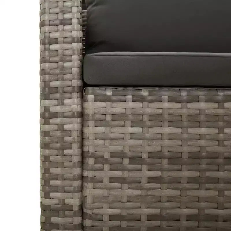 vidaXL Salon de jardin gris en résine tressée et acier thermolaqué Grande taille