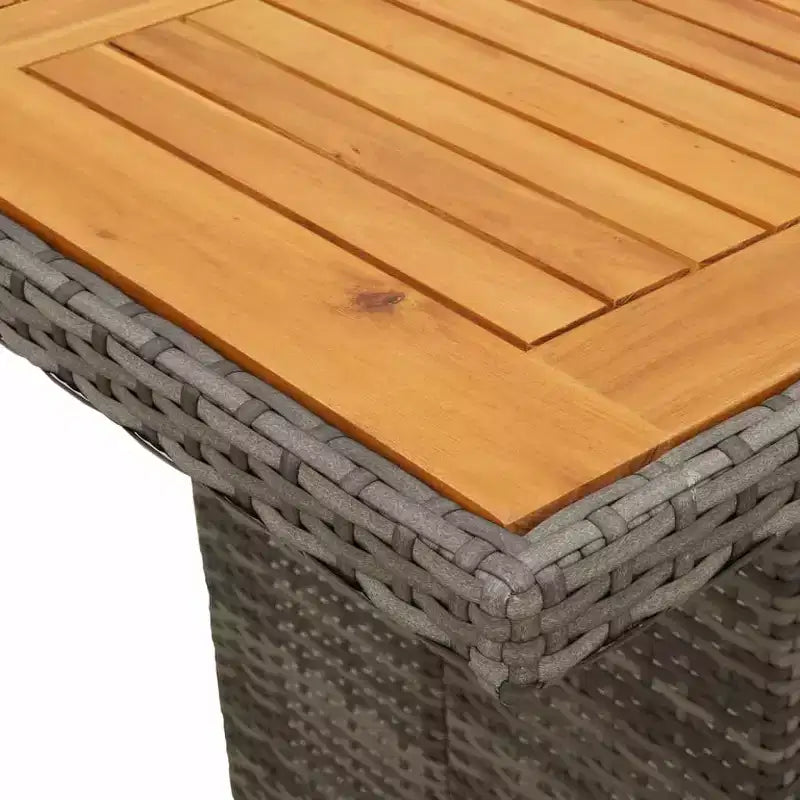 vidaXL Garden Dining Set Grey PE Rattan UV-resistant materials