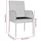 vidaXL Garden Dining Set Grey PE Rattan UV-resistant materials