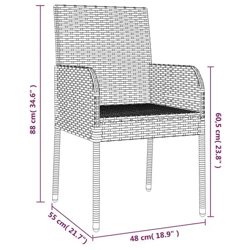 vidaXL Garden Dining Set Gray, Dark Gray