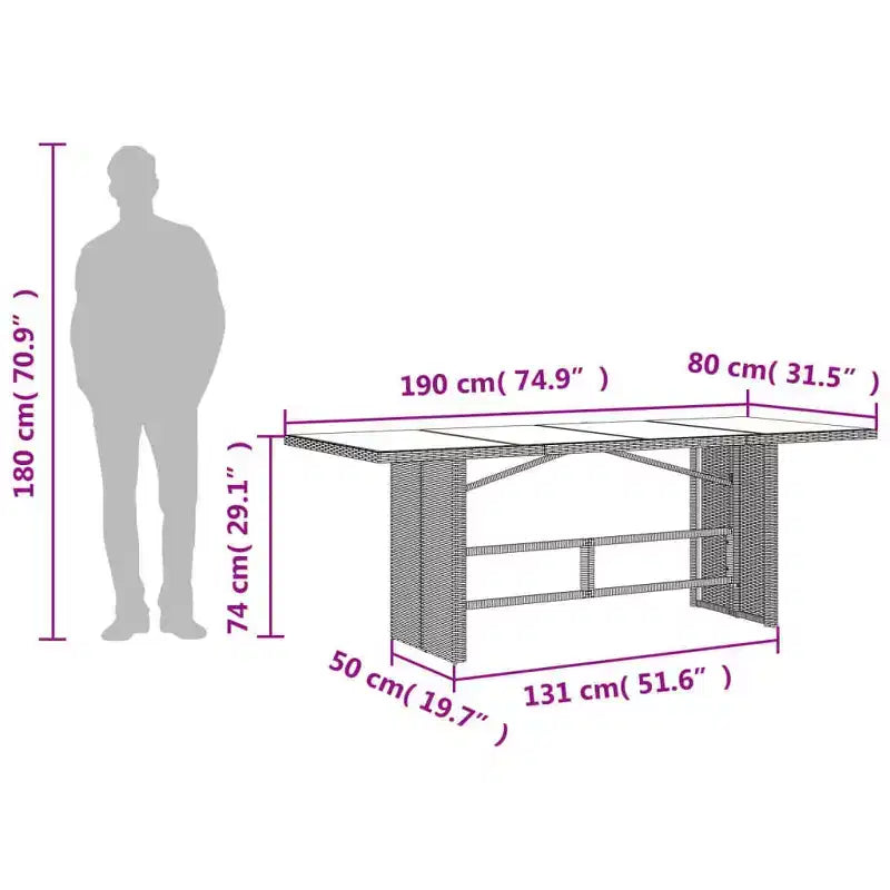 vidaXL Garden Dining Set Gray, Dark Gray