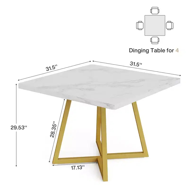 Table à manger industrielle carrée MAYEERTY 31,5, plateau en MDF marron vintage et cadre en métal noir, table polyvalente 2 places pour la maison et le bureau