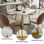 Table à manger industrielle carrée MAYEERTY 31,5, plateau en MDF marron vintage et cadre en métal noir, table polyvalente 2 places pour la maison et le bureau