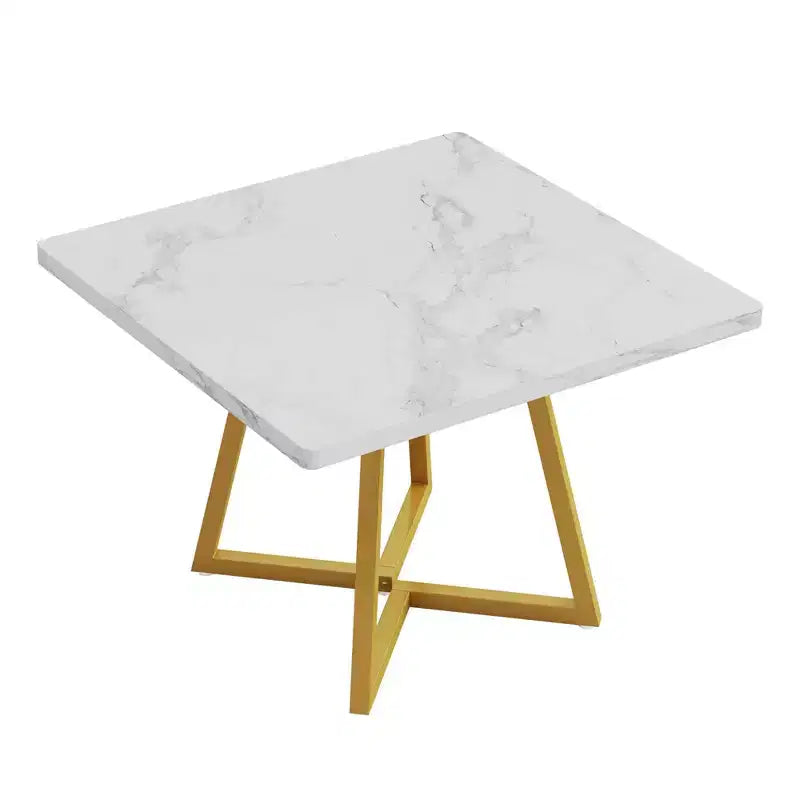 Table à manger industrielle carrée MAYEERTY 31,5, plateau en MDF marron vintage et cadre en métal noir, table polyvalente 2 places pour la maison et le bureau