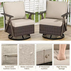 Ensemble de meubles de patio Bestier, ensemble de conversation d'extérieur avec canapé et chaises coussinés épais, table basse pour jardin, arrière-cour, porche