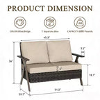 Ensemble de meubles de patio Bestier, ensemble de conversation d'extérieur avec canapé et chaises coussinés épais, table basse pour jardin, arrière-cour, porche
