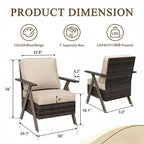 Ensemble de meubles de patio Bestier, ensemble de conversation d'extérieur avec canapé et chaises coussinés épais, table basse pour jardin, arrière-cour, porche
