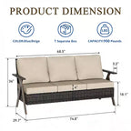 Ensemble de meubles de patio Bestier, ensemble de conversation d'extérieur avec canapé et chaises coussinés épais, table basse pour jardin, arrière-cour, porche