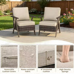 Ensemble de meubles de patio Bestier, ensemble de conversation d'extérieur avec canapé et chaises coussinés épais, table basse pour jardin, arrière-cour, porche