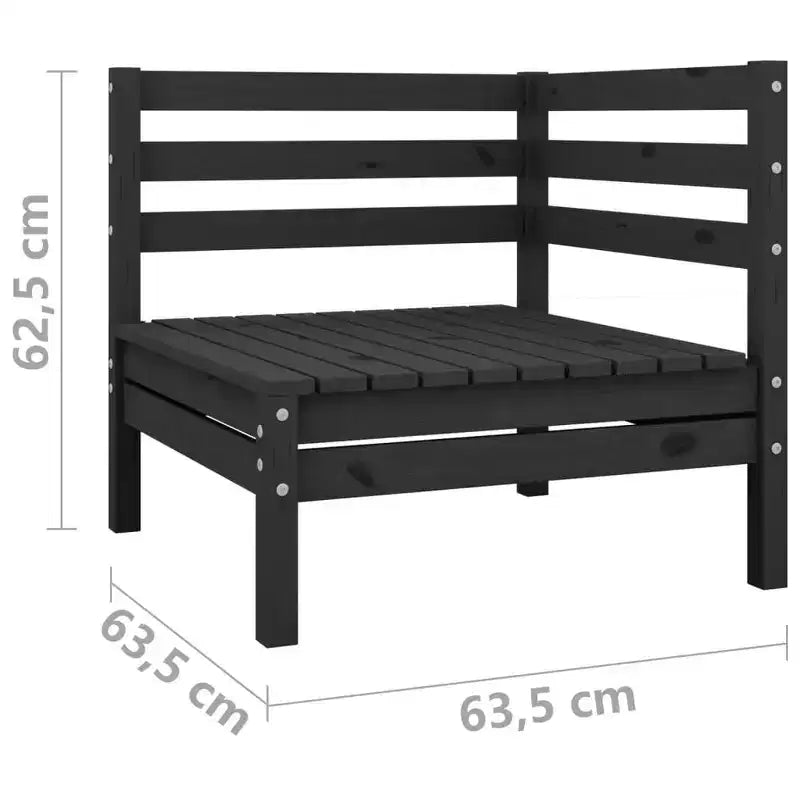 vidaXL Salon de jardin noir Bois de pin massif Salon de jardin modulable