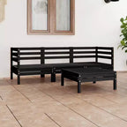 vidaXL Salon de jardin noir Bois de pin massif Salon de jardin modulable