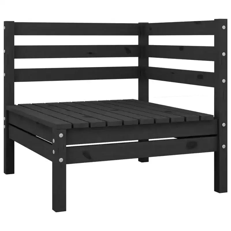 vidaXL Salon de jardin noir Bois de pin massif Salon de jardin modulable