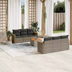 vidaXL Garden Sofa Set PE rattan Medium Adjustable Feet