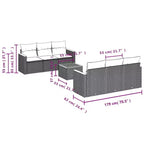vidaXL Garden Sofa Set PE rattan Medium Adjustable Feet