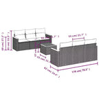 vidaXL Garden Sofa Set PE rattan Medium Adjustable Feet