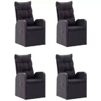 vidaXL Dining Set Black Solid Acacia wood, PE Rattan, Powder-Coated Steel