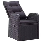 vidaXL Dining Set Black Solid Acacia wood, PE Rattan, Powder-Coated Steel