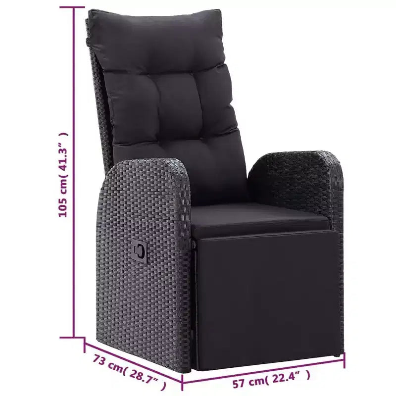 vidaXL Dining Set Black
